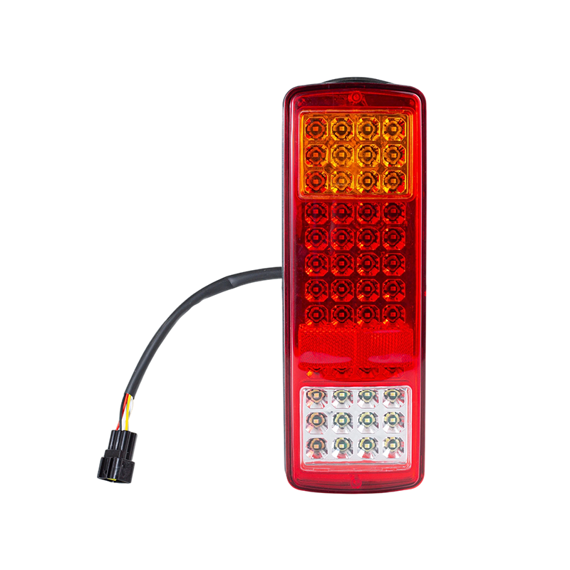 FLDJ-SSWD-002 Fanale posteriore posteriore a LED integrato a 3 colori IP55 6W DC12-24V (indicatore di direzione + luce di posizione + luce di retromarcia)