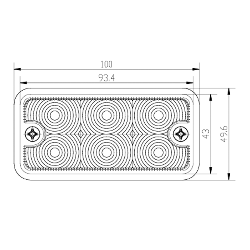 Indicatore di posizione anteriore e larghezza LED compatto IP66 per vari veicoli tecnici